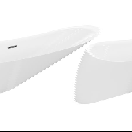 Mexen Lotos volně stojící vana 180 x 75 cm, bílá, přepad gun metal - 52051807700-95