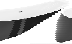 Mexen Lotos volně stojící vana 180 x 75 cm, bílá/černá, přepad chrom - 52051807775-01