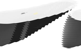 Mexen Lotos volně stojící vana 180 x 75 cm, bílá/černá, přepad zlatý kartáčovaný - 52051807775-55