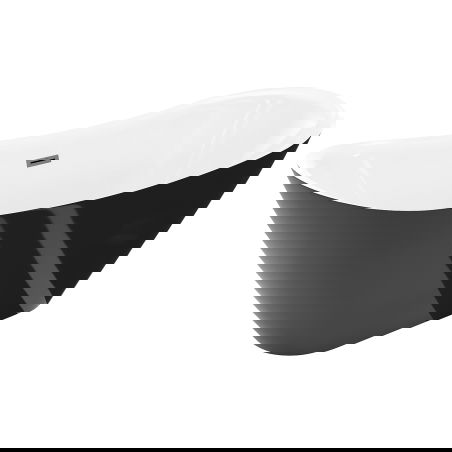 Mexen Lotos volně stojící vana 180 x 75 cm, bílá/černá, přepad gun gray kartáčovaný - 52051807775-66