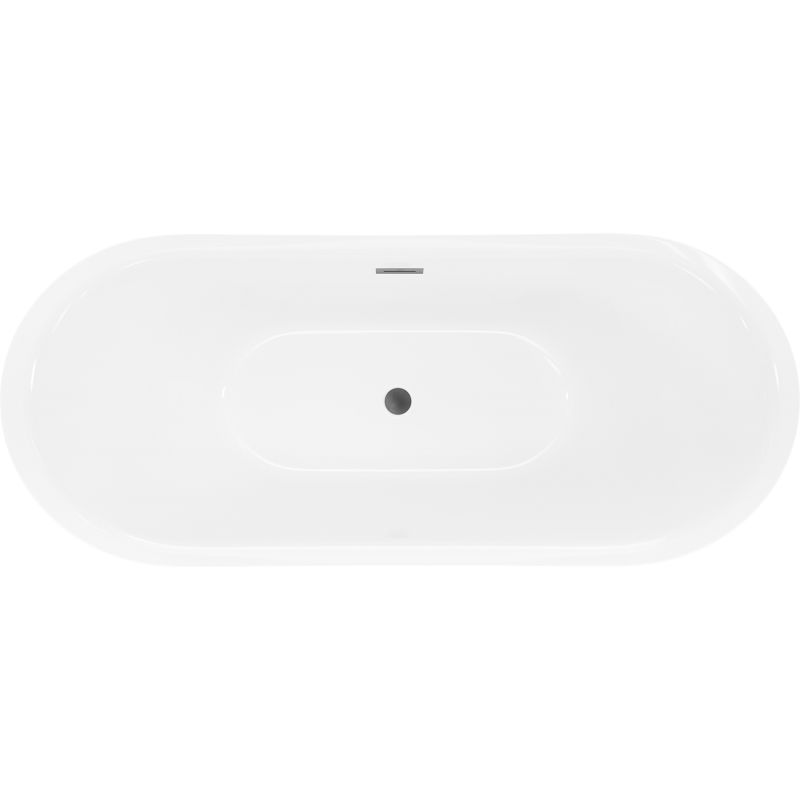 Mexen Lotos volně stojící vana 180 x 75 cm, bílá/černá, přepad gun metal - 52051807775-95