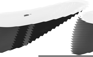 Mexen Lotos volně stojící vana 180 x 75 cm, bílá/černá, přepad gun metal - 52051807775-95