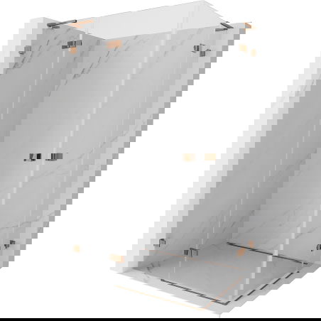 Mexen Lunar L Duo sprchová kabina otevírací levá 115 x 85 cm, transparentní, růžové zlato - 834L-115L-085P-60-00