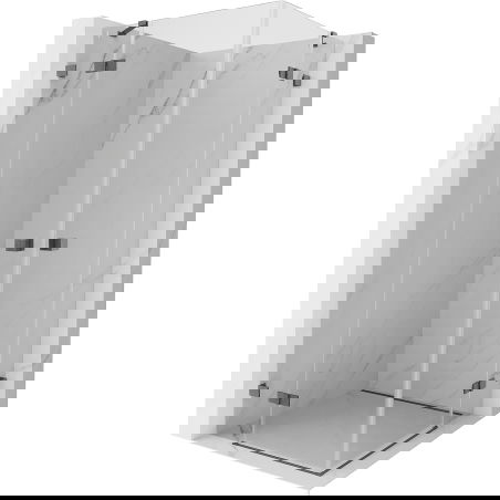 Mexen Lunar Duo sprchový kout skládací 95 x 95 cm, transparentní, kartáčovaný gun gray - 834-095L-095P-66-00