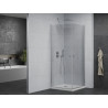 Mexen Pretoria Duo sprchový kout s otevíratelnými dveřmi 70 x 70 cm, transparentní, chrom + vanička Flat