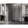 Mexen Lunar Duo sprchová kabina otočná levá 100 x 75 cm, transparentní, kartáčovaná gun gray - 834-100L-075P-66-00