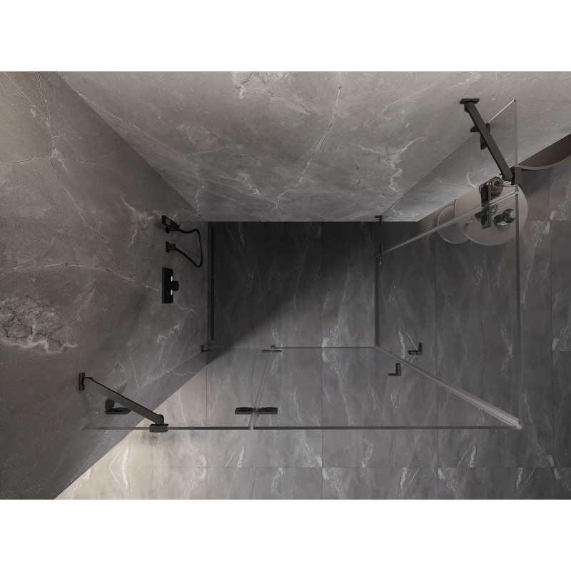 Mexen Lunar Duo sprchová kabina otočná levá 100 x 75 cm, transparentní, kartáčovaná gun gray - 834-100L-075P-66-00