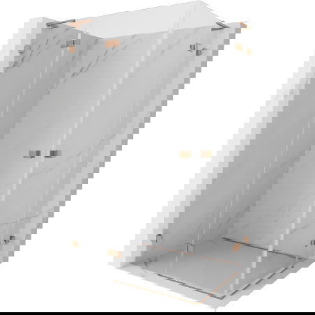 Mexen Lunar L Duo sprchová kabina otevírací levá 105 x 75 cm, transparentní, kartáčovaná měď - 834L-105L-075P-65-00