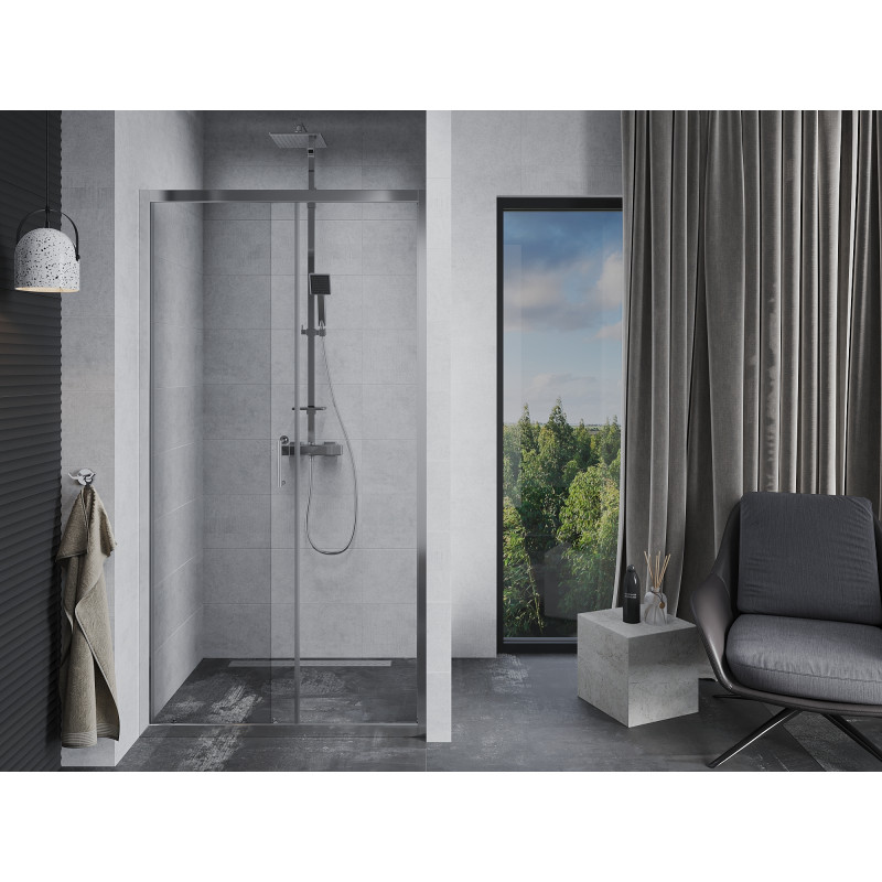 Mexen Apia skleněné sprchové dveře posuvné 125 cm, transparentní, chrom - 845-125-000-01-00