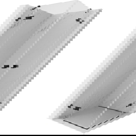 Mexen Lunar Duo sprchová kabina otevírací 75 x 75 cm, transparentní, černá - 834-075L-075P-70-00