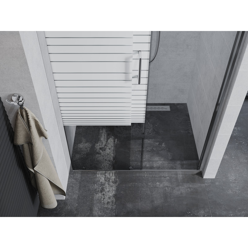 Mexen Apia posuvné sprchové dveře 125 cm, pruhy, chrom - 845-125-000-01-20