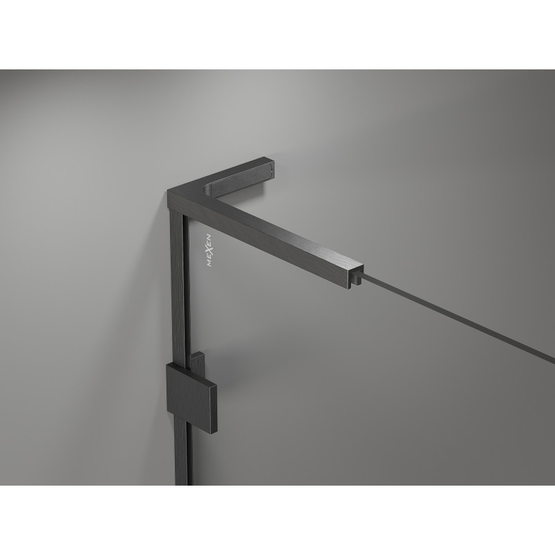 Mexen Lunar L Duo sprchový kout s otočnými dveřmi 70 x 70 cm, transparentní, gun gray kartáčovaný - 834L-070L-070P-66-00