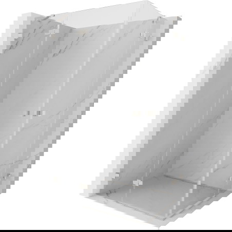 Mexen Lunar Duo sprchová kabina výklopná levá 85 x 70 cm, transparentní, kartáčovaný nikl - 834-085L-070P-97-00