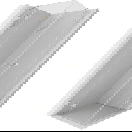 Mexen Lunar Duo sprchový kout s otočnými dveřmi 95 x 95 cm, transparentní, kartáčovaný nikl - 834-095L-095P-97-00