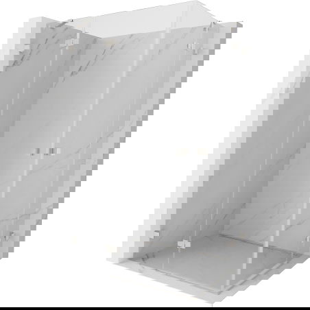 Mexen Lunar Duo sprchový kout otevíratelný levý 100 x 95 cm, transparentní, kartáčovaný nikl - 834-100L-095P-97-00