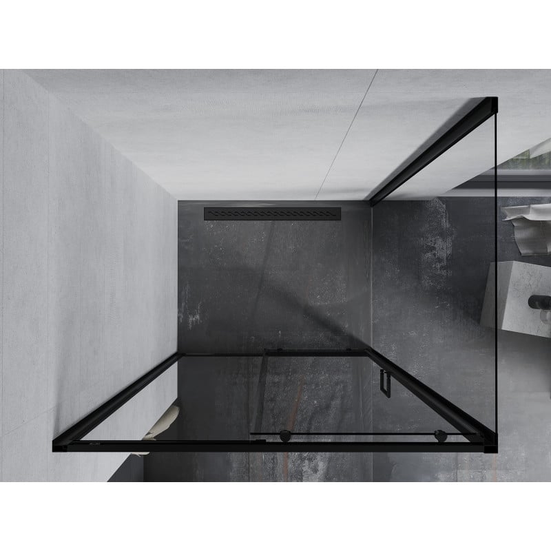 Mexen Apia posuvná sprchová kabina 115 x 90 cm, průhledná, černá - 840-115-090-70-00