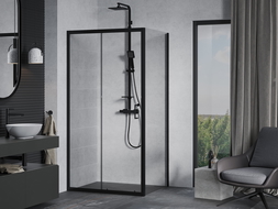 Mexen Apia posuvná sprchová kabina 130 x 90 cm, průhledná, černá - 840-130-090-70-00