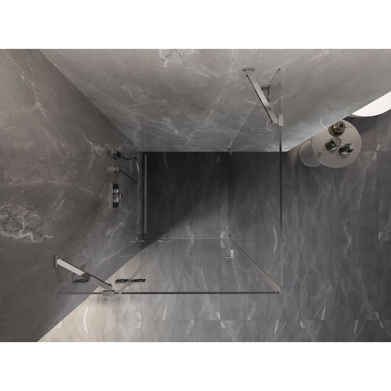 Mexen Lunar sprchový kout levý 90 x 90 cm, transparentní, chrom - 834-090-090-01-00-L