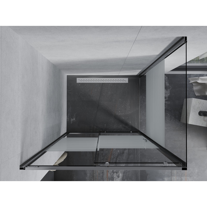 Mexen Apia posuvná sprchová kabina 90 x 100 cm, bílé pruhy, chrom - 840-090-100-01-20