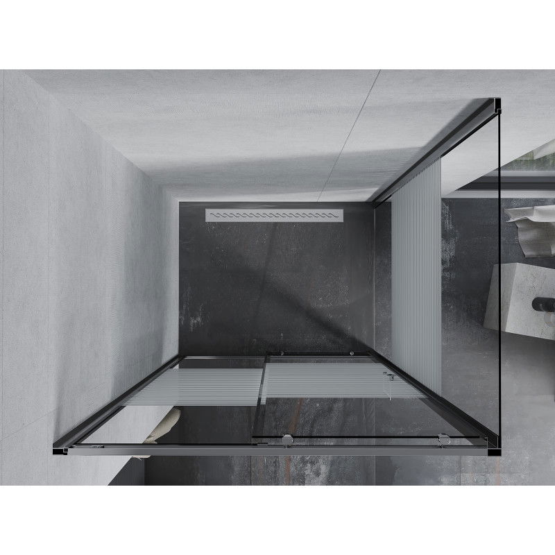 Mexen Apia posuvná sprchová kabina 105 x 80 cm, bílé pruhy, chrom - 840-105-080-01-20