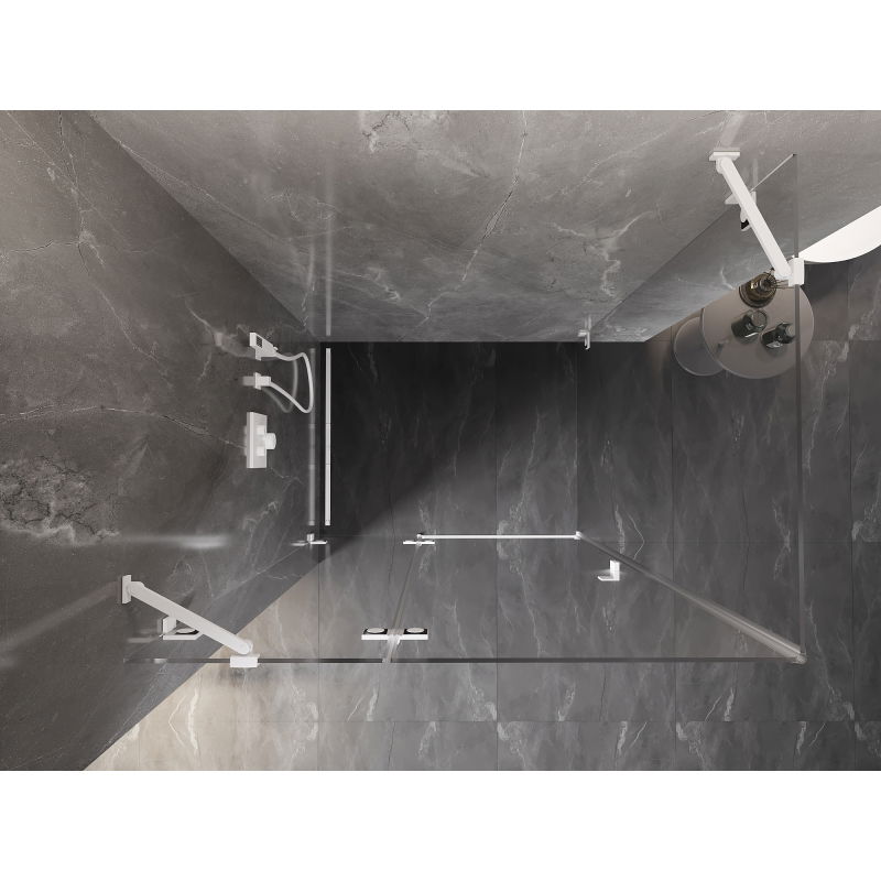 Mexen Lunar sprchový kout otočný levý 95 x 70 cm, transparentní, bílá - 834-095-070-20-00-L