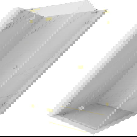 Mexen Lunar L sprchový kout levý 85 x 70 cm, transparentní, zlatý kartáčovaný - 834L-085-070-55-00-L