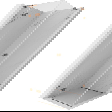 Mexen Lunar L otevírací sprchový kout vlevo 80 x 80 cm, transparentní, růžové zlato - 834L-080-080-60-00-L