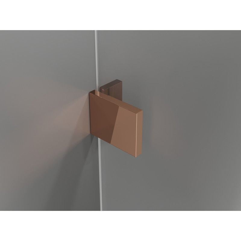 Mexen Lunar L sprchová kabina s otevíracími dveřmi levá 90 x 90 cm, transparentní, růžové zlato - 834L-090-090-60-00-L