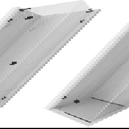 Mexen Lunar L sprchový kout s otočnými dveřmi vlevo 95 x 80 cm, transparentní, černý - 834L-095-080-70-00-L