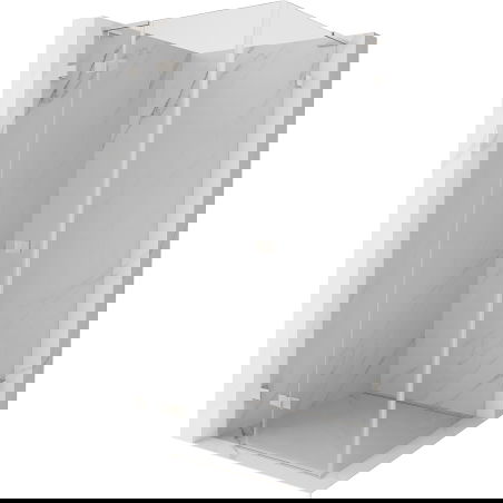 Mexen Lunar L sprchová kabina výklopná levá 80 x 80 cm, transparentní, kartáčovaný nikl - 834L-080-080-97-00-L