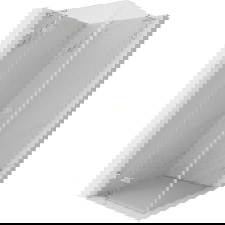 Mexen Lunar L sprchový kout s otevíracími dveřmi vlevo 80 x 80 cm, transparentní, kartáčovaný nikl