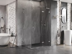 Mexen Lunar L sprchový kout pravý 100 x 80 cm, transparentní, chrom - 834L-100-080-01-00-P