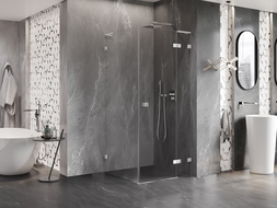 Mexen Lunar L sprchová kabina otevírací pravá 90 x 90 cm, transparentní, chrom - 834L-090-090-01-00-P