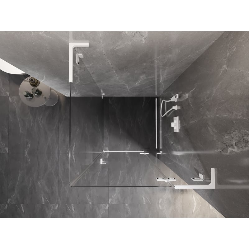 Mexen Lunar L sprchový kout otevírací pravý 90 x 90 cm, transparentní, bílý - 834L-090-090-20-00-P