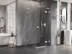 Mexen Lunar L sprchový kout otevírací pravý 100 x 100 cm, transparentní, bílý - 834L-100-100-20-00-P