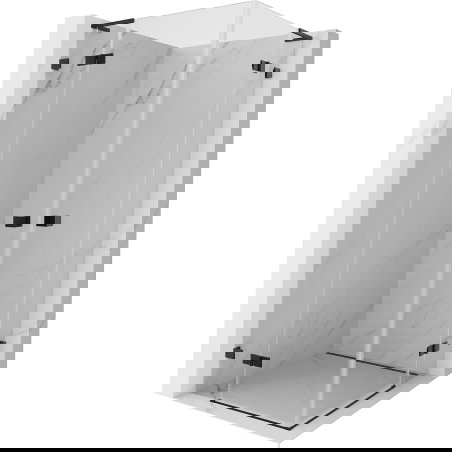 Mexen Lunar L Duo sprchová kabina s otevíráním 120 x 120 cm, transparentní, černá - 834L-120L-120P-70-00