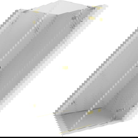 Mexen Lunar L sprchový kout výklopný pravý 80 x 80 cm, transparentní, zlatý - 834L-080-080-50-00-P