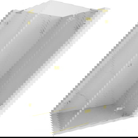 Mexen Lunar L sprchový kout otočný pravý 100 x 80 cm, čirý, zlatý kartáčovaný - 834L-100-080-55-00-P