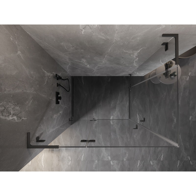 Mexen Lunar L Duo sprchový kout s otvíracími dveřmi levý 90 x 80 cm, transparentní, gun metal - 834L-090L-080P-95-00
