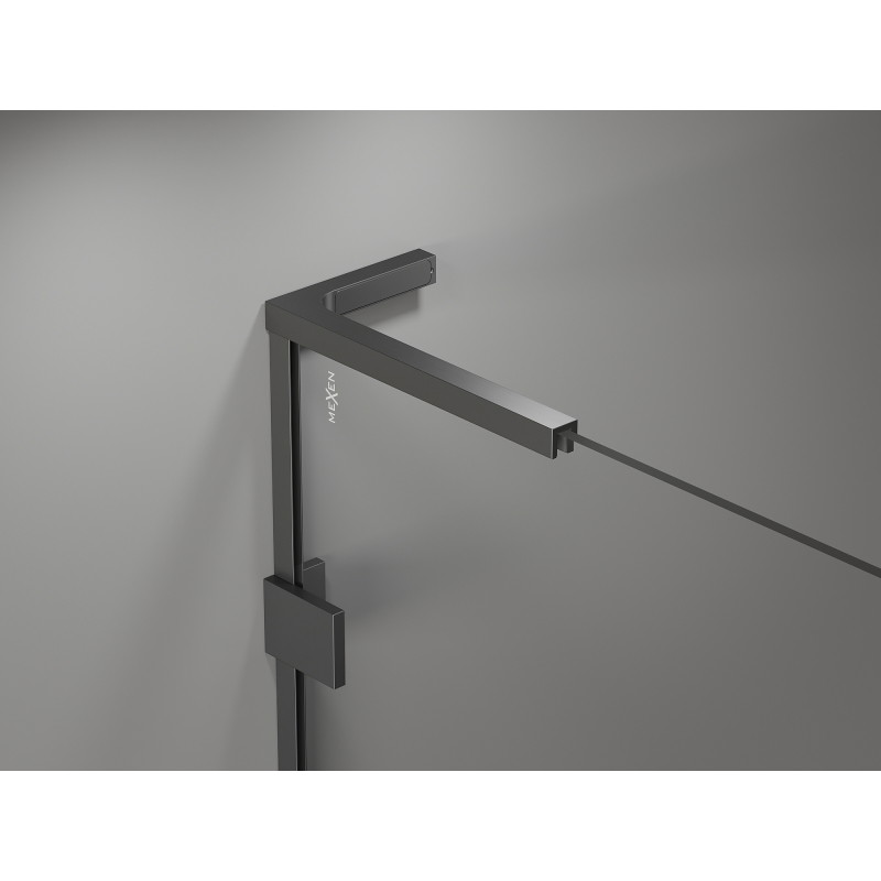 Mexen Lunar L Duo sprchový kout s otvíracími dveřmi levý 90 x 80 cm, transparentní, gun metal - 834L-090L-080P-95-00
