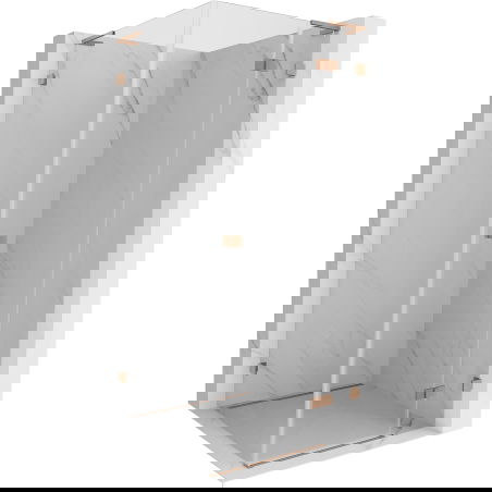 Mexen Lunar L sprchový kout pravý 70 x 70 cm, transparentní, kartáčovaná měď - 834L-070-070-65-00-P