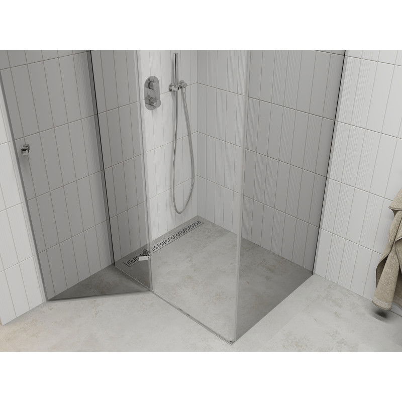 Mexen Roma sprchový kout otevíratelný 70 x 90 cm, transparentní, chrom - 854-070-090-01-00