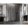 Mexen Lunar L sprchový kout s otevíracími dveřmi pravý 100 x 100 cm, transparentní, kartáčovaný gun gray