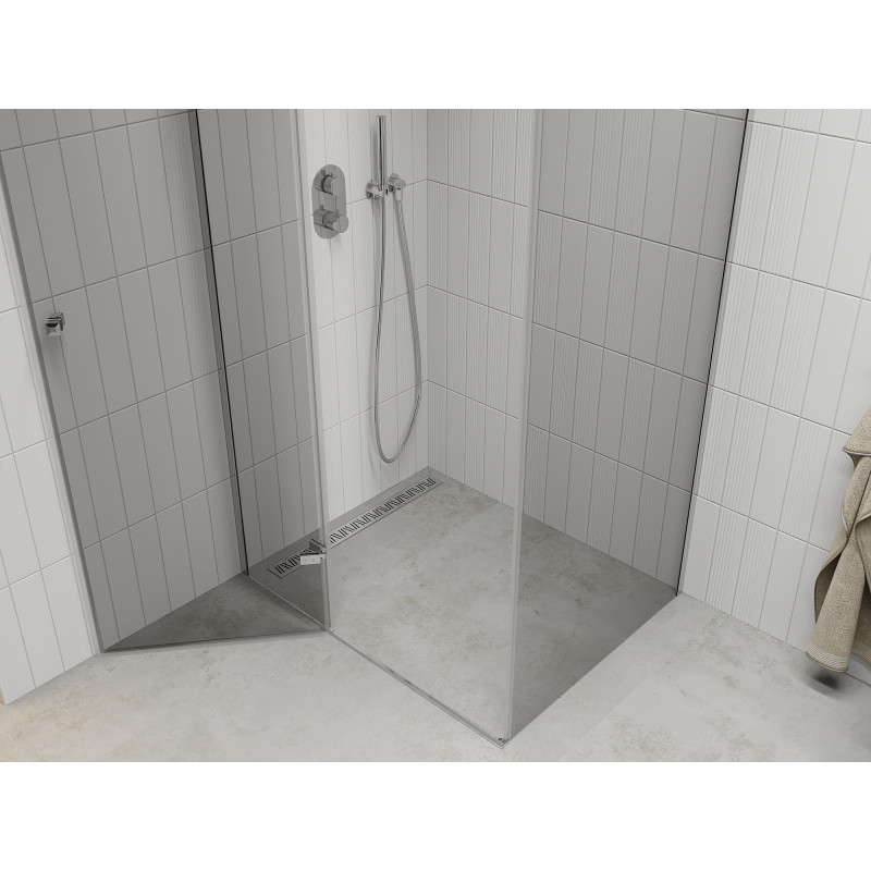 Mexen Roma otevírací sprchový kout 95 x 120 cm, transparentní, chrom - 854-095-120-01-00