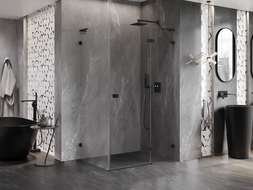 Mexen Lunar L sprchový kout pravý 95 x 90 cm, transparentní, černý - 834L-095-090-70-00-P