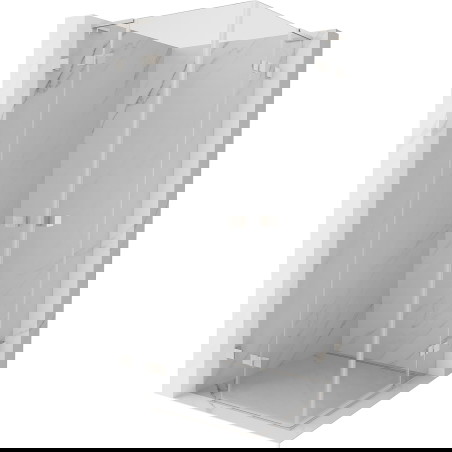 Mexen Lunar L Duo sprchový kout 80 x 80 cm s otočnými dveřmi, průhledný, kartáčovaný nikl - 834L-080L-080P-97-00