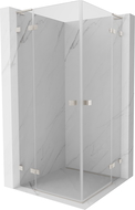 Mexen Lunar L Duo sprchový kout 80 x 80 cm s otočnými dveřmi, průhledný, kartáčovaný nikl - 834L-080L-080P-97-00