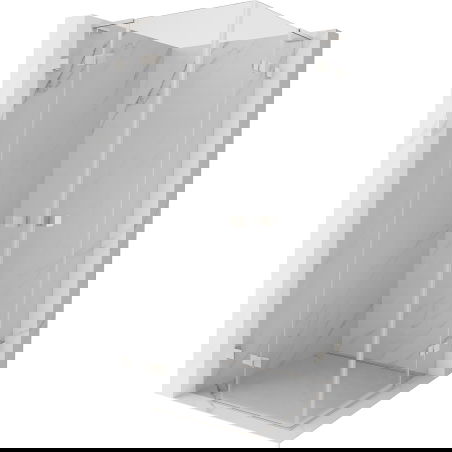 Mexen Lunar L Duo sprchový kout s výklopnými dveřmi 95 x 95 cm, transparentní, kartáčovaný nikl - 834L-095L-095P-97-00