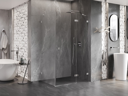 Mexen Lunar sprchová kabina otevíratelná pravá 85 x 80 cm, transparentní, chrom - 834-085-080-01-00-P