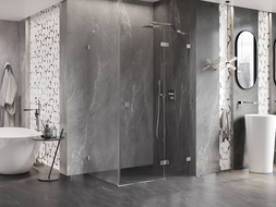 Mexen Lunar sprchový kout výklopný pravý 100 x 80 cm, transparentní, chrom - 834-100-080-01-00-P